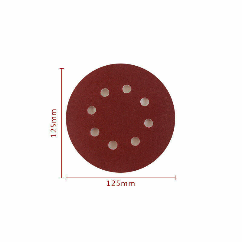 Hook & Loop Sanding Discs 125 mm, 8 Hole – P60 to P400, 1 to 100 Discs - photo 2