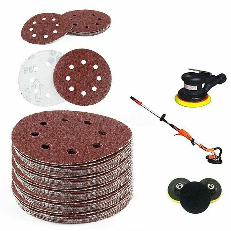 Hook & Loop Sanding Discs 125 mm, 8 Hole – P60 to P400, 1 to 100 Discs - photo 3