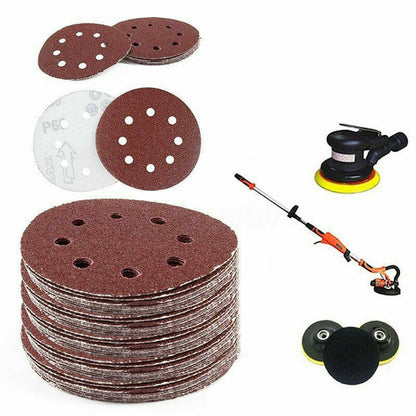 Hook & Loop Sanding Discs 125 mm, 8 Hole – P60 to P400, 1 to 100 Discs - photo 3