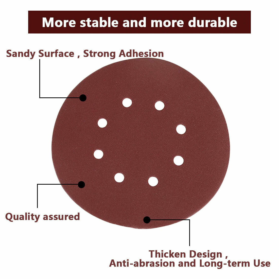 Hook & Loop Sanding Discs 125 mm, 8 Hole – P60 to P400, 1 to 100 Discs - photo 5