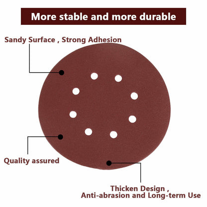 Hook & Loop Sanding Discs 125 mm, 8 Hole – P60 to P400, 1 to 100 Discs - photo 5