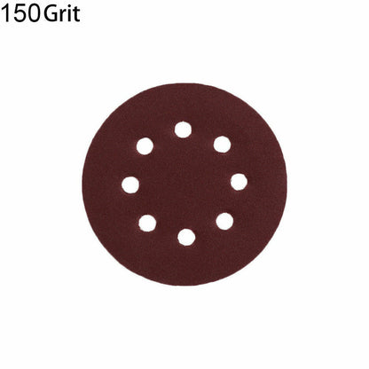 Hook & Loop Sanding Discs 125 mm, 8 Hole – P60 to P400, 1 to 100 Discs - P150, 50 Discs