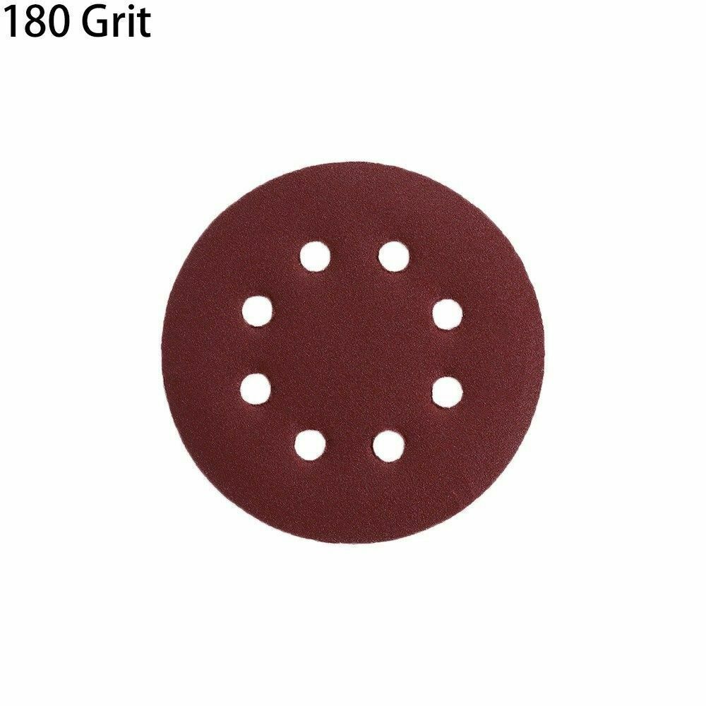 Hook & Loop Sanding Discs 125 mm, 8 Hole – P60 to P400, 1 to 100 Discs - P180, 10 Discs