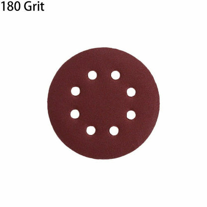 Hook & Loop Sanding Discs 125 mm, 8 Hole – P60 to P400, 1 to 100 Discs - P180, 10 Discs