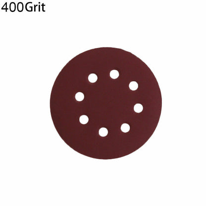 Hook & Loop Sanding Discs 125 mm, 8 Hole – P60 to P400, 1 to 100 Discs - P400, 10 Discs