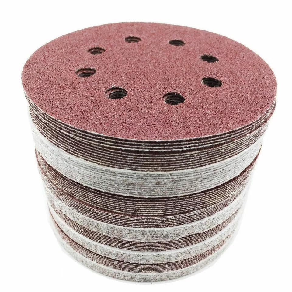 Hook & Loop Sanding Discs 125 mm, 8 Hole – P60 to P400, 1 to 100 Discs - P220, 100 Discs