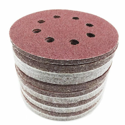 Hook & Loop Sanding Discs 125 mm, 8 Hole – P60 to P400, 1 to 100 Discs - P220, 100 Discs