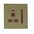 Screwless 13A Plug Socket with Satin Gold Insert – Blue or Gold Glossy - Gold Glossy