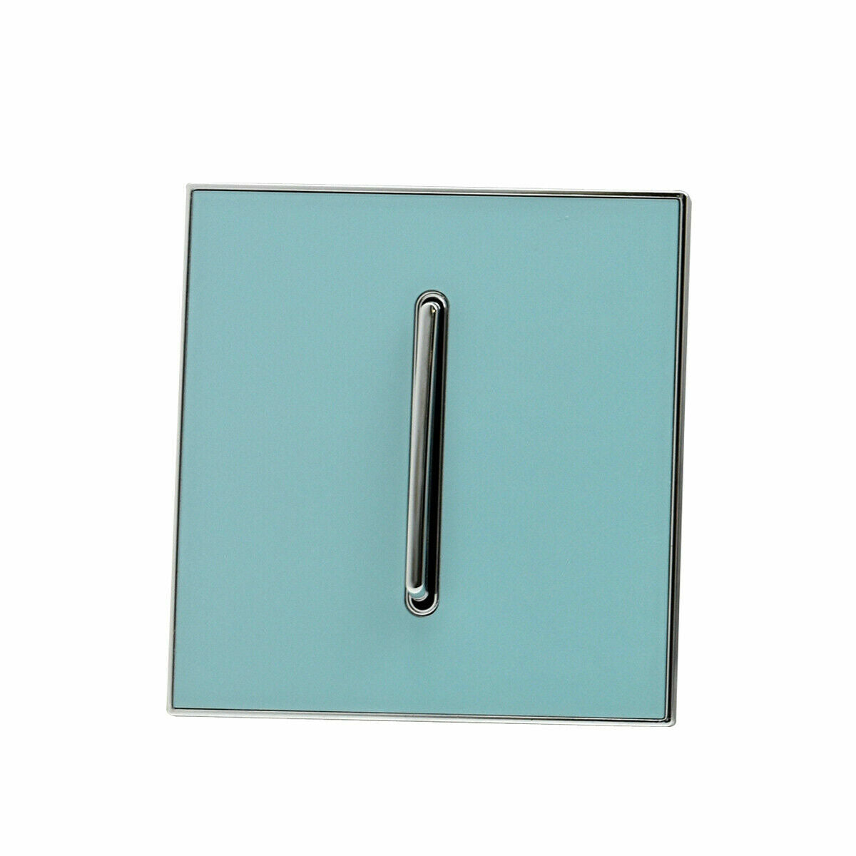 Screwless Light Switch 1, 2 & 3 Gang – Glossy, Brushed Chrome & Gold Finishes - Blue Glossy 1 Gang, Pack of 2