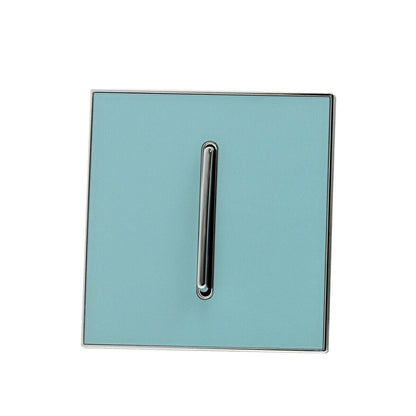 Screwless Light Switch 1, 2 & 3 Gang – Glossy, Brushed Chrome & Gold Finishes - Blue Glossy 1 Gang, Single
