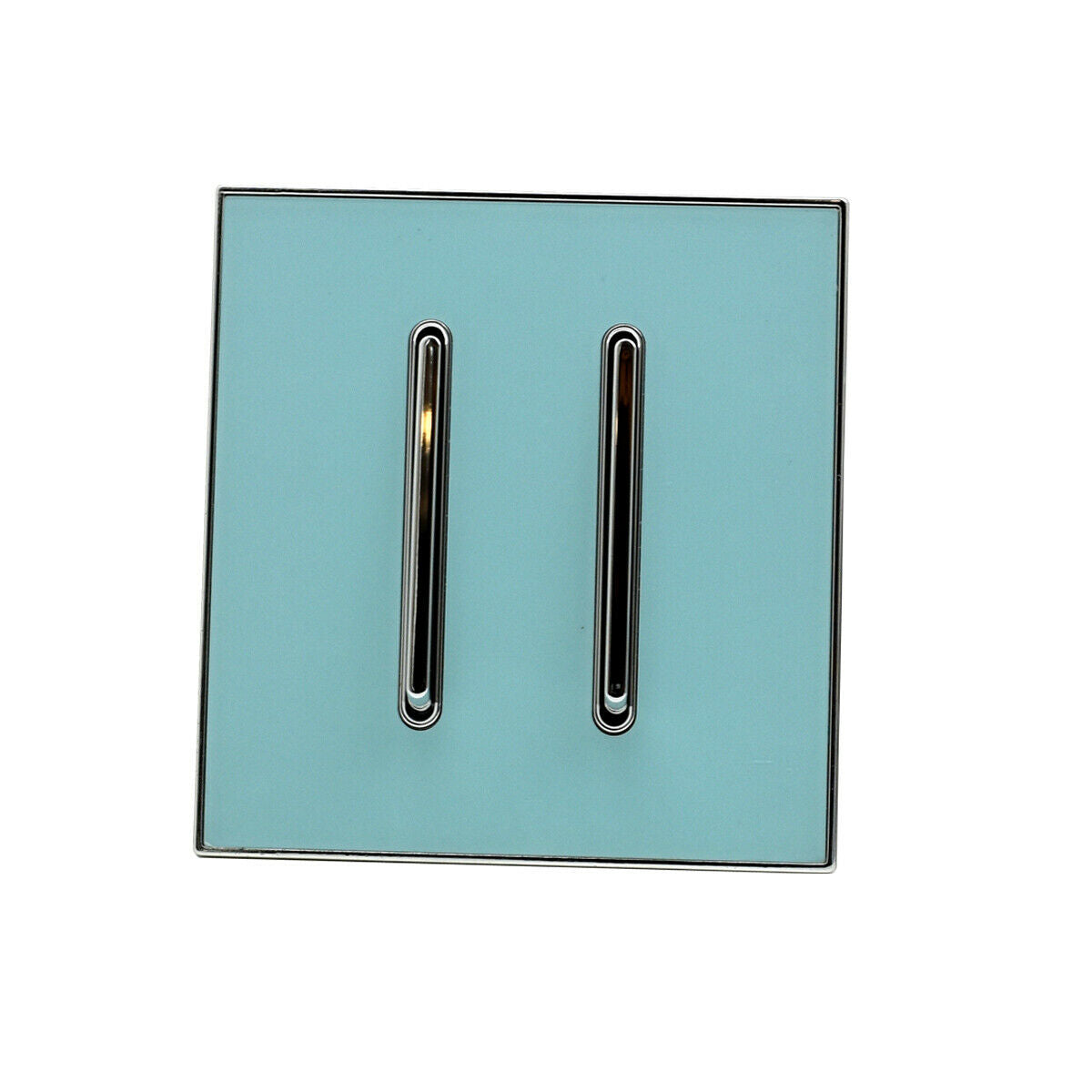 Screwless Light Switch 1, 2 & 3 Gang – Glossy, Brushed Chrome & Gold Finishes - Blue Glossy 2 Gang, Single