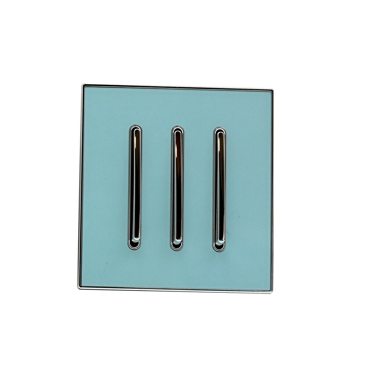 Screwless Light Switch 1, 2 & 3 Gang – Glossy, Brushed Chrome & Gold Finishes - Blue Glossy 3 Gang, Single