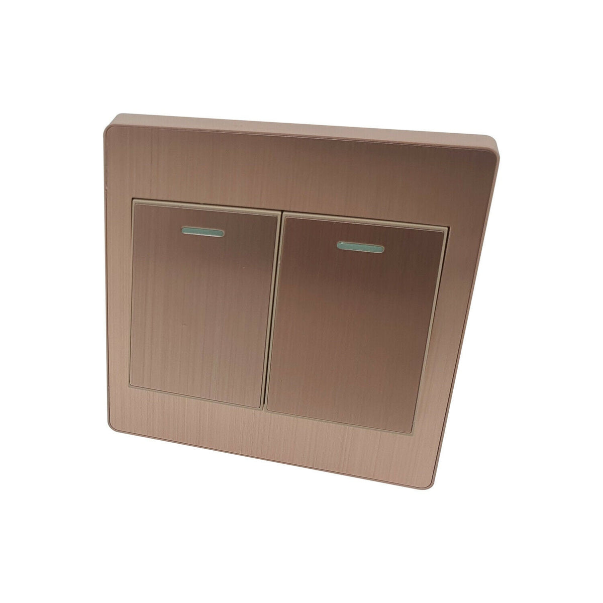 Screwless Light Switch 1, 2 & 3 Gang – Glossy, Brushed Chrome & Gold Finishes - Gold 2 Gang, Single