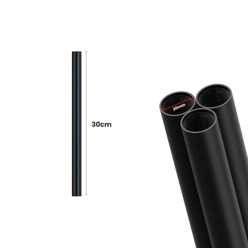 20mm Black Steel Conduit Pipe Female Thread – 20, 30, 50 & 80 cm - 20 mm, 30 cm, Single