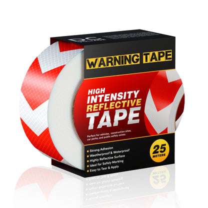 Reflective Safety Tape 5 cm x 25 m – Red & Silver, Red or Yellow - Red & Silver