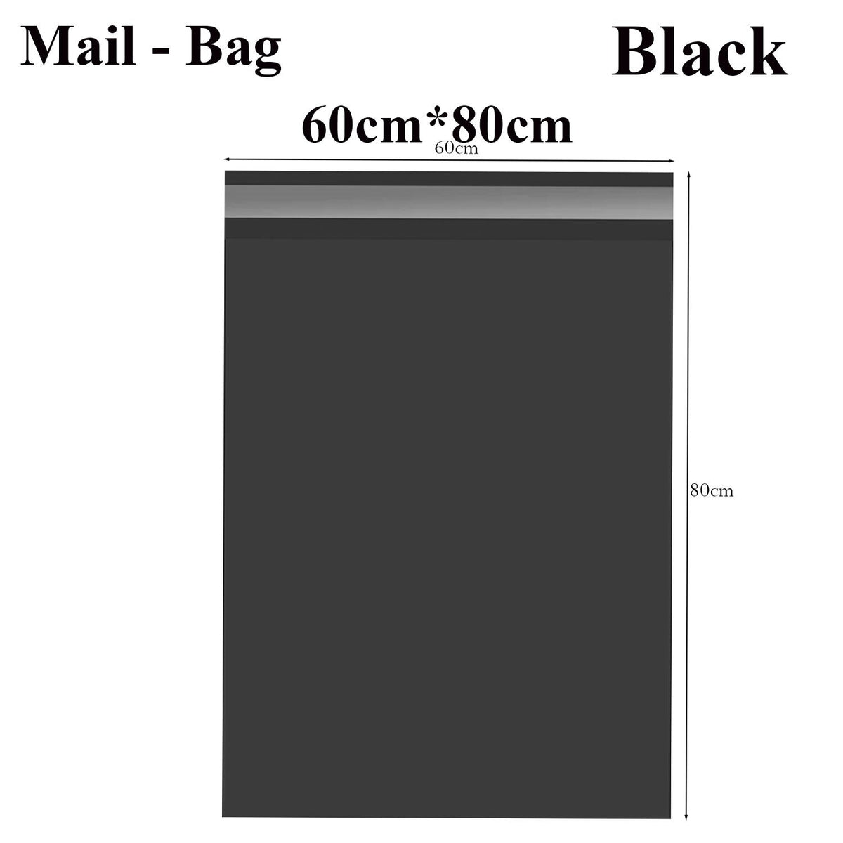 Black Mailing Bags 60 x 80 cm – Packs of 100 to 1000, Self-Seal - 60 x 80 cm, Pack of 100