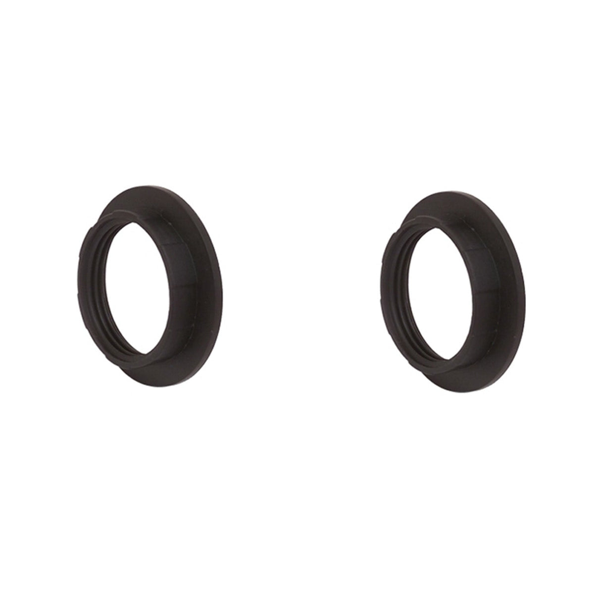 E14 Lamp Holder Collar Ring – Black or White, Pack of 2 - Black, Standard, Pack of 2