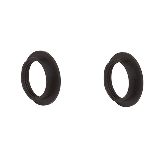 E14 Lamp Holder Collar Ring – Black or White, Pack of 2 - Black, Standard, Pack of 2