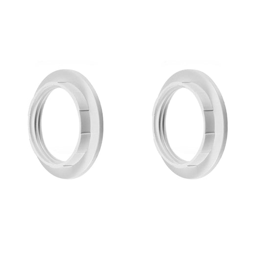 E14 Lamp Holder Collar Ring – Black or White, Pack of 2 - White, Standard, Pack of 2