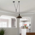 Rise & Fall Pulley Pendant – Barn or Dome Shade, 2 m Cable, E27