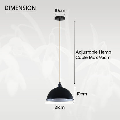 Hemp Rope Pendant Light with 21 cm Dome Shade – 5 Finishes, E27 - photo 2