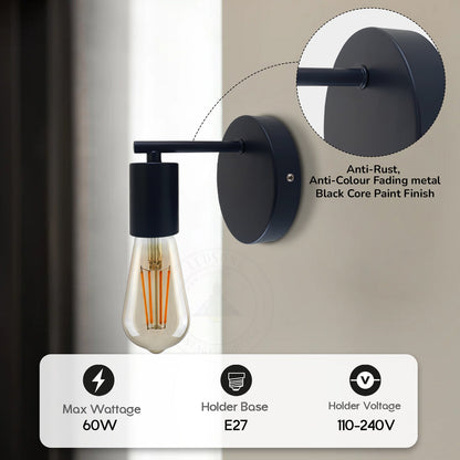 Short Arm Wall Light – 7 Finishes, E27 - photo 5