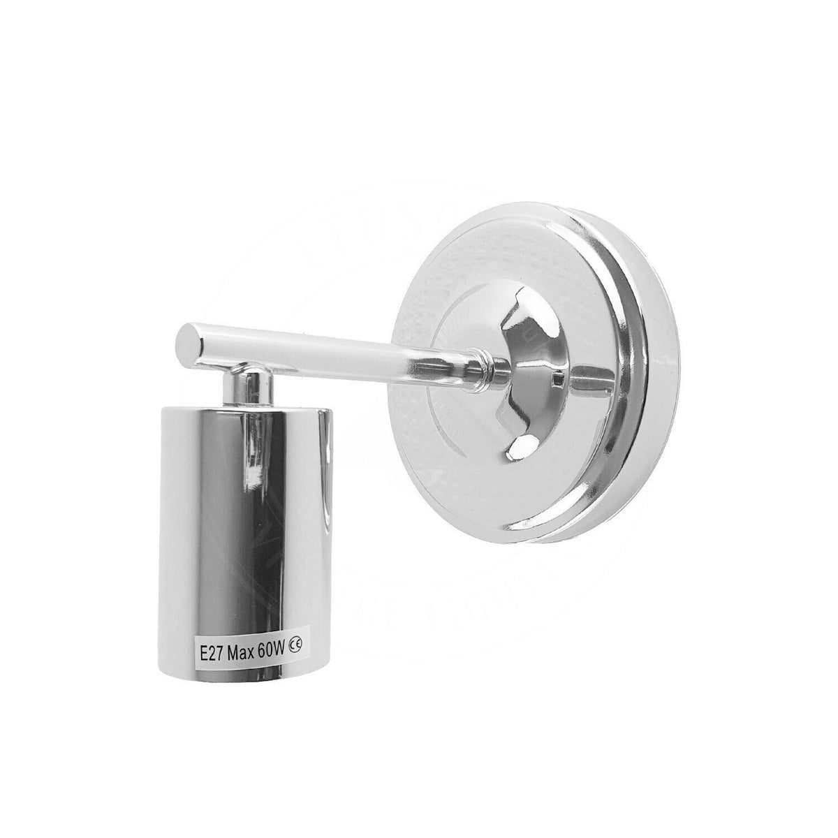 Short Arm Wall Light – 7 Finishes, E27 - Chrome, 108 mm, Without Bulb