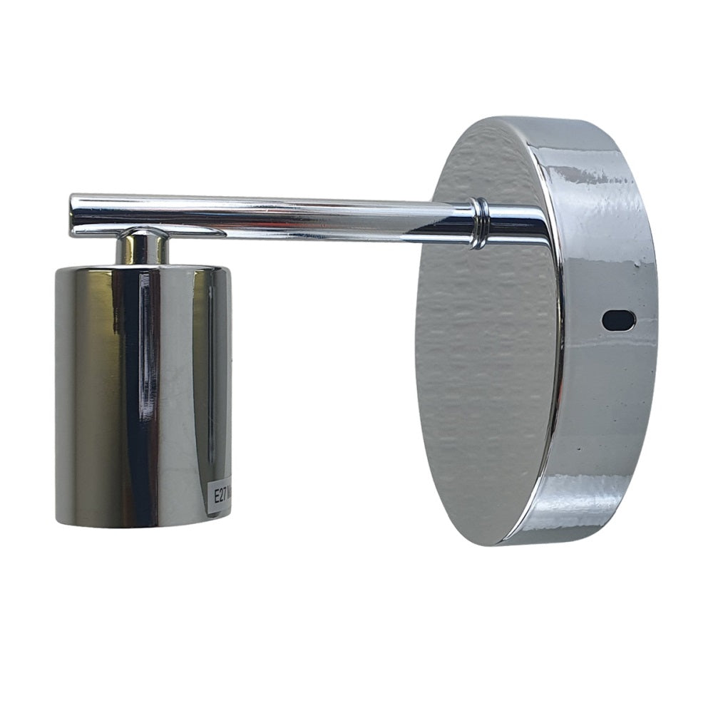 Short Arm Wall Light – 7 Finishes, E27 - Chrome, 125 mm, Without Bulb