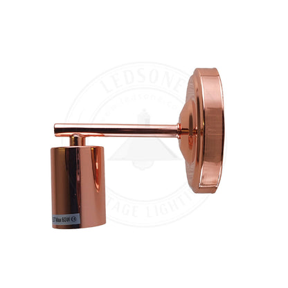 Short Arm Wall Light – 7 Finishes, E27 - Rose Gold, 108 mm, Without Bulb