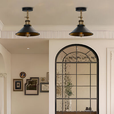 Adjustable Semi Flush Light with Switch – Wall or Ceiling, E27, with Shade - photo 3