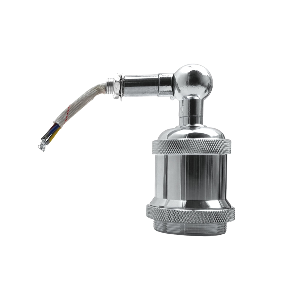 Adjustable Semi Flush Light with Switch – Wall or Ceiling, E27, with Shade - Chrome, No Shade, Holder Only, Without Bulb