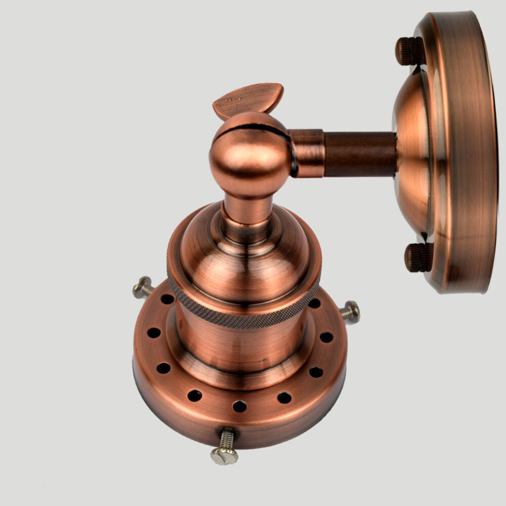 Adjustable Semi Flush Light with Switch – Wall or Ceiling, E27, with Shade - Copper, No Shade 108 mm Rose Shade Ring, Without Bulb
