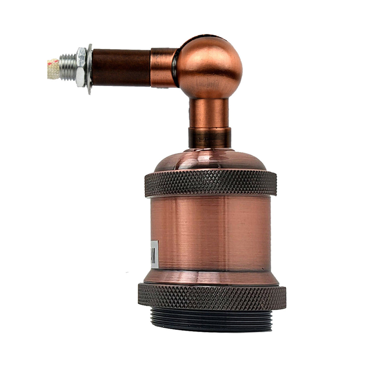 Adjustable Semi Flush Light with Switch – Wall or Ceiling, E27, with Shade - Copper, No Shade, Holder Only, Without Bulb