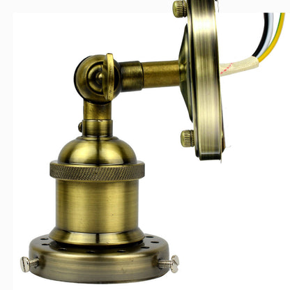 Adjustable Semi Flush Light with Switch – Wall or Ceiling, E27, with Shade - Green Brass, No Shade 108 mm Rose Shade Ring, Without Bulb
