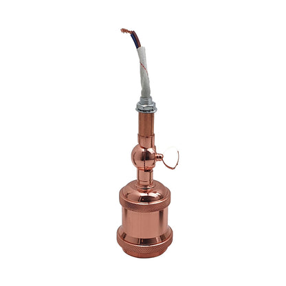 Adjustable Semi Flush Light with Switch – Wall or Ceiling, E27, with Shade - Rose Gold, No Shade, Holder Only, Without Bulb