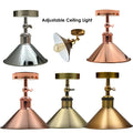 Adjustable Semi Flush Light with Switch – Wall or Ceiling, E27, with Shade