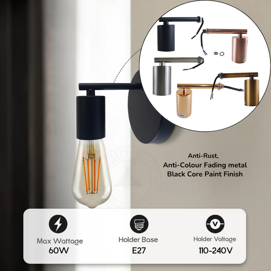Short Arm Wall Light – 7 Finishes, E27