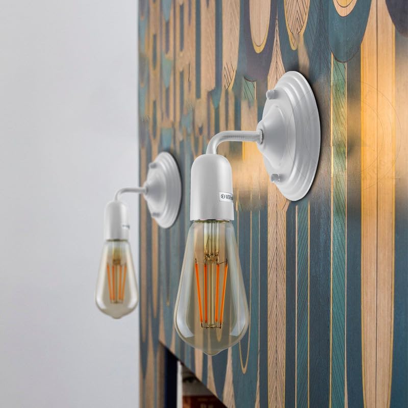 Short Arm Wall Light Holder – 8 Finishes, E27 - photo 3