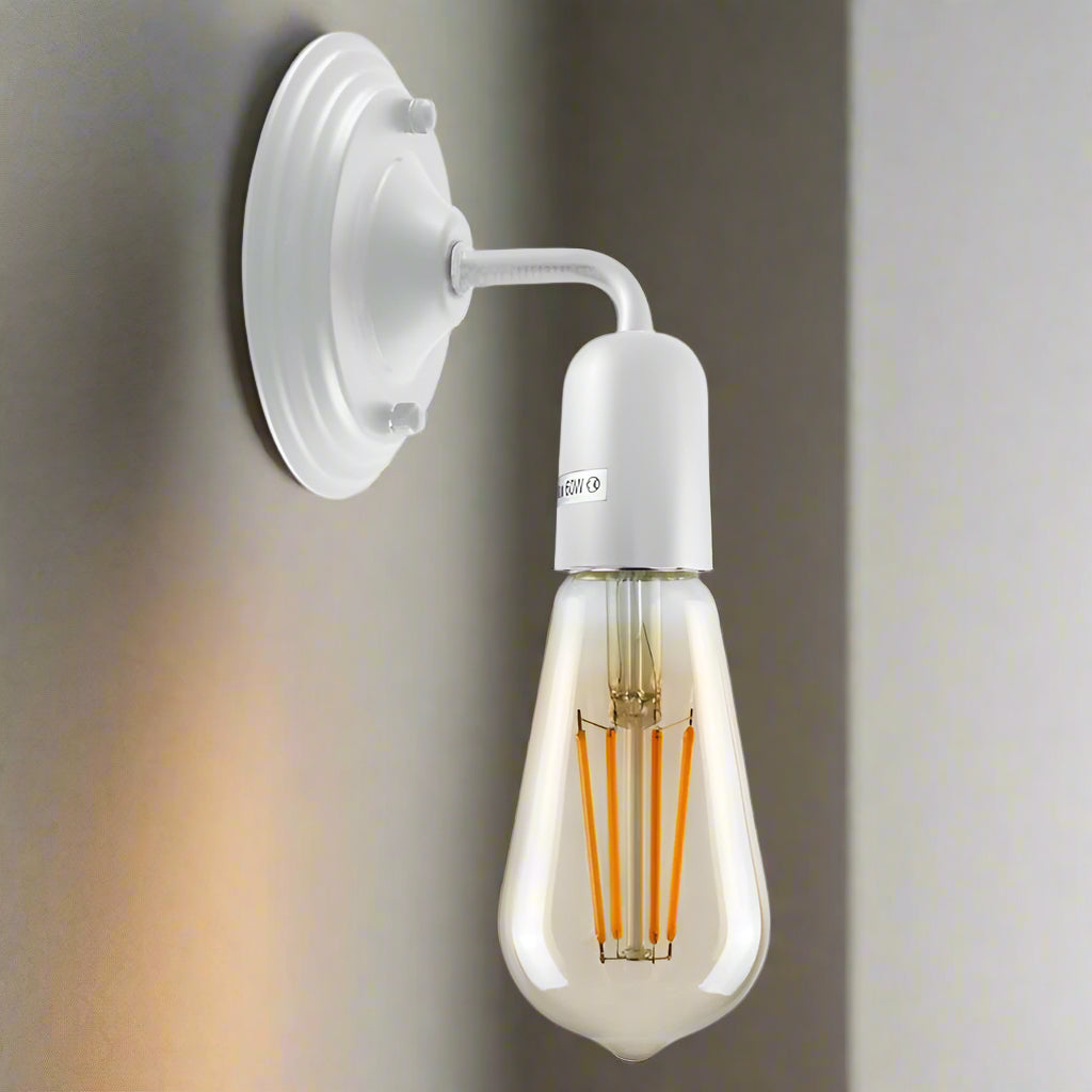 Short Arm Wall Light Holder – 8 Finishes, E27 - photo 7