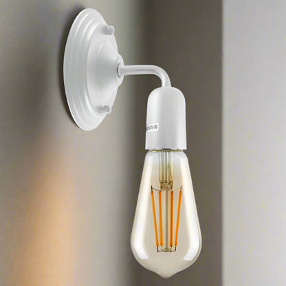 Short Arm Wall Light Holder – 8 Finishes, E27 - photo 7