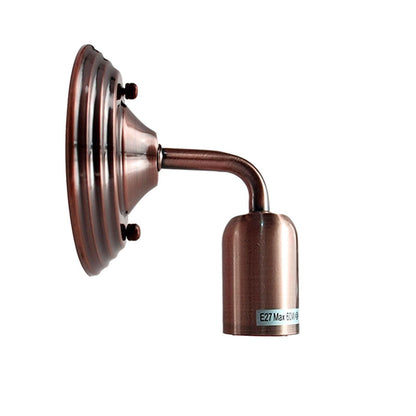 Short Arm Wall Light Holder – 8 Finishes, E27 - Copper, No Shade 140 mm Rose, Without Bulb