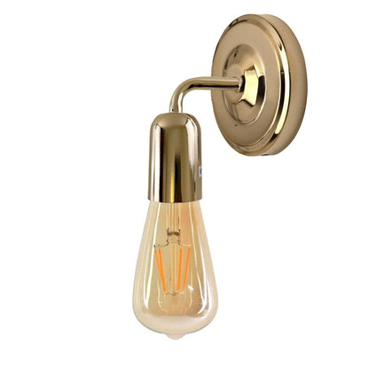 Short Arm Wall Light Holder – 8 Finishes, E27 - French Gold, No Shade 108 mm Rose, Without Bulb