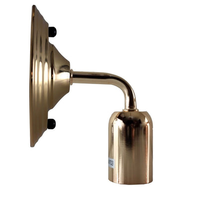 Short Arm Wall Light Holder – 8 Finishes, E27 - French Gold, No Shade 140 mm Rose, Without Bulb