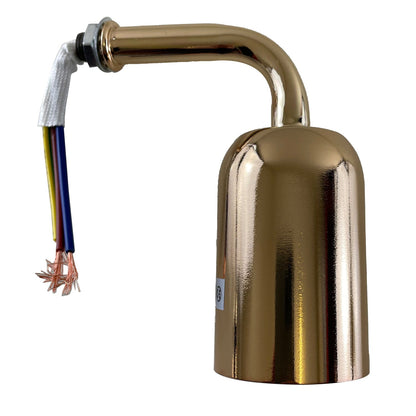 Short Arm Wall Light Holder – 8 Finishes, E27 - French Gold, No Shade, Holder Only, Without Bulb