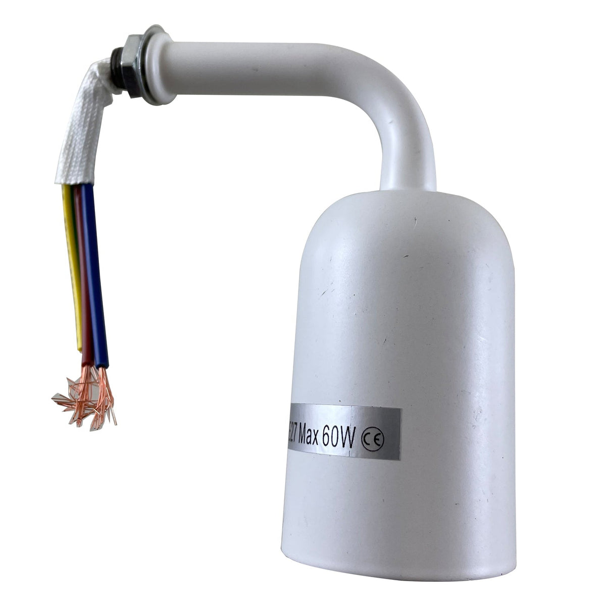 Short Arm Wall Light Holder – 8 Finishes, E27 - White, No Shade, Without Bulb