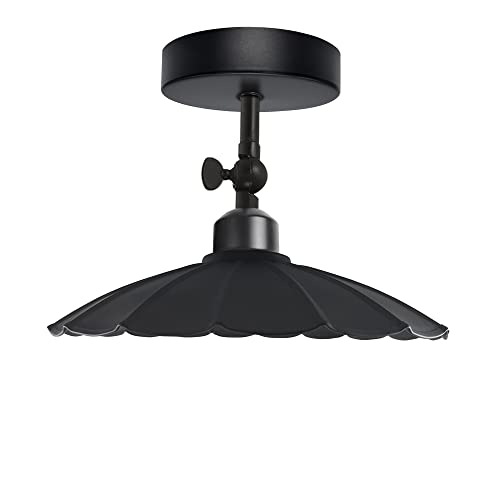 Short Arm Wall or Ceiling Light with Shade – Black, White, E27 - photo 22