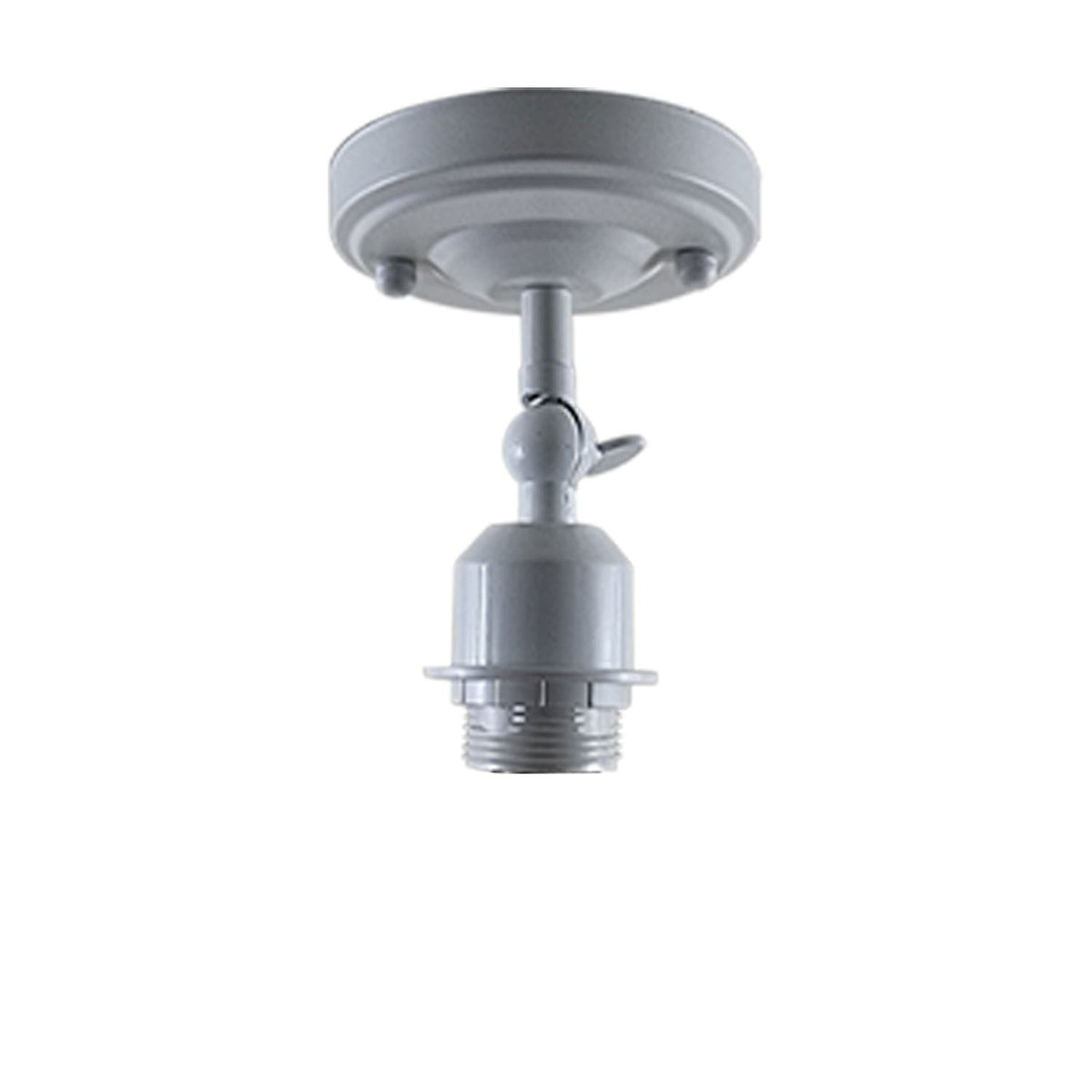 Short Arm Wall or Ceiling Light with Shade – Black, White, E27 - White, No Shade 108 mm Rose, Without Bulb