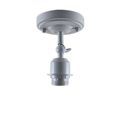 Short Arm Wall or Ceiling Light with Shade – Black, White, E27 - White, No Shade 108 mm Rose, Without Bulb