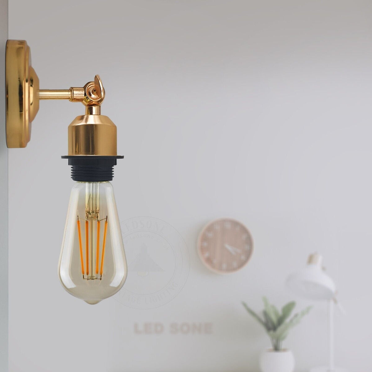 Short Arm Wall Sconce with Shade – Chrome, Copper, French Gold & more - photo 7