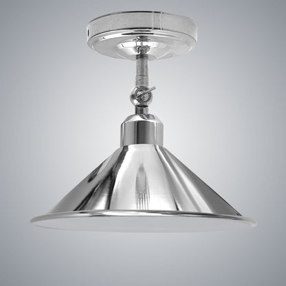 Short Arm Wall Sconce with Shade – Chrome, Copper, French Gold & more - Chrome, Flat Cone 22 cm Chrome, Without Bulb